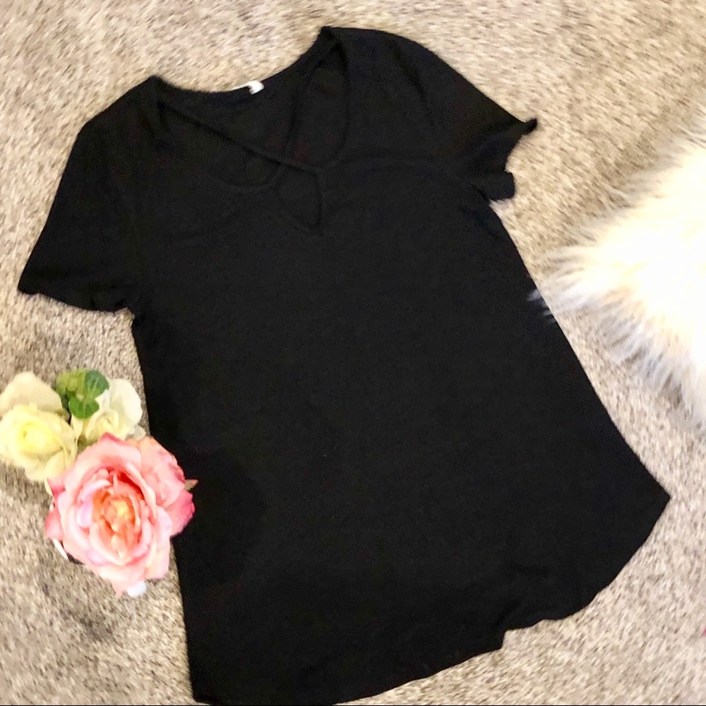Black top with cross cross front